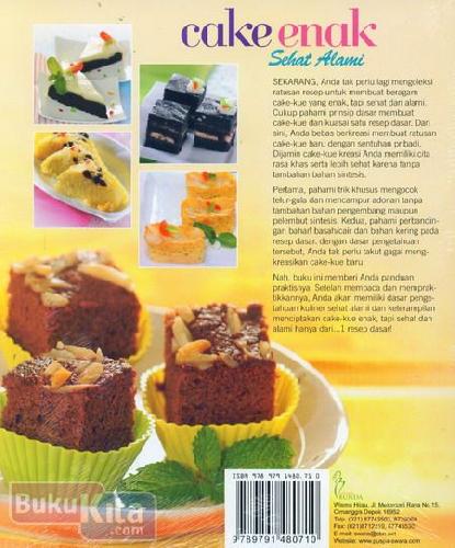 Cover Belakang Buku Cake Enak Sehat Alami Food Lovers