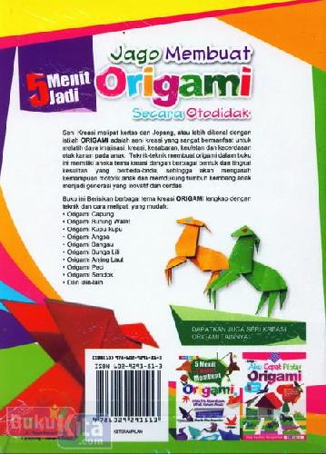 Cover Belakang Buku Jago Membuat Origami Secara Otodidak (Full Color)