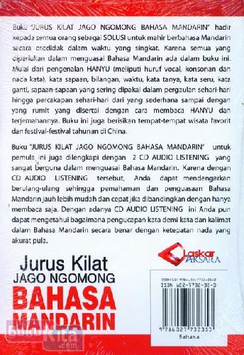 Cover Belakang Buku Jurus Kilat Jago Ngomong Bahasa Mandarin (Mandarin-Indonesia)