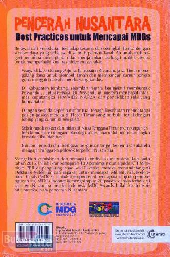 Cover Belakang Buku Pencerah Nusantara (Best Practices untuk Mencapai MDGs)