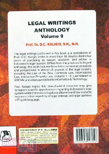 Cover Belakang Buku Legal Writings Anthology volume 9