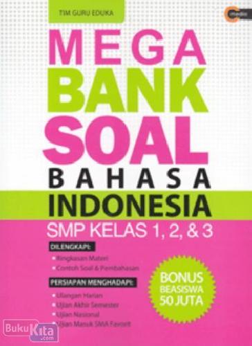 Cover Buku Mega Bank Soal Bahasa Indonesia SMP Kelas 1, 2 & 3