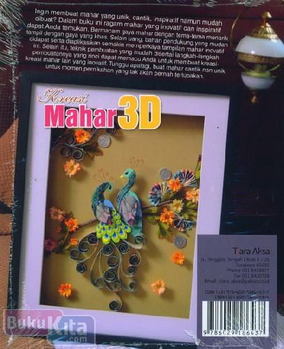 Cover Belakang Buku Kreasi Mahar 3D