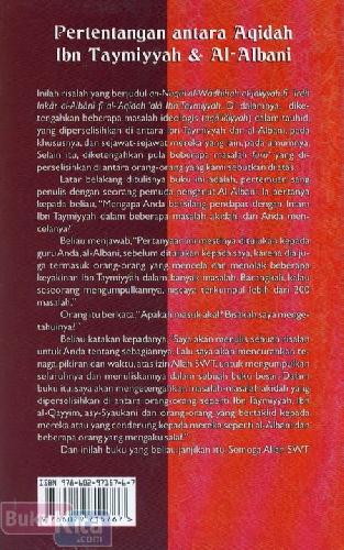 Cover Belakang Buku Pertentangan antara Aqidah Ibn Taymiyyah & Al-Albani