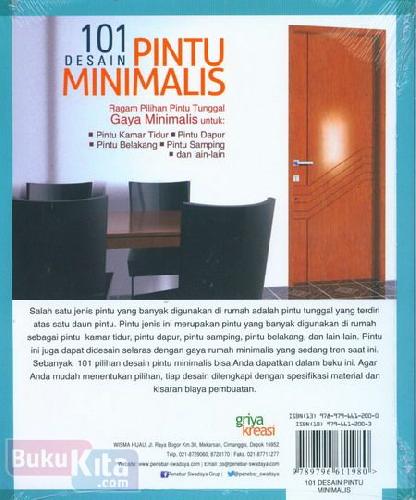 Cover Belakang Buku 101 Desain Pintu Minimalis