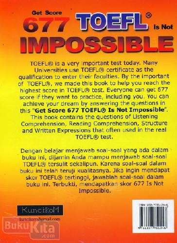 Cover Belakang Buku Get Score 677 TOEFL Is Not Impossible