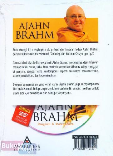 Cover Belakang Buku Ajahn Brahm Biografi & Wawancara