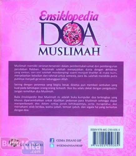 Cover Belakang Buku Ensiklopedia Doa Muslimah