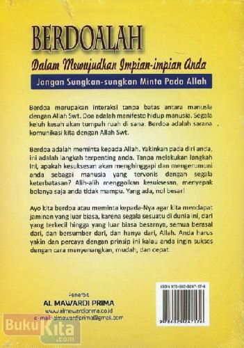 Cover Belakang Buku Berdoalah Dalam Mewujudkan Impian-Impian Anda (2013)