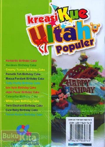 Cover Belakang Buku Kreasi Kue Ultah Populer (full color)
