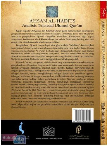 Cover Belakang Buku Ahsan Al-Hadits : Analisis Tekstual Ulumul Quran