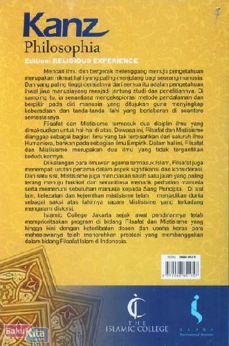 Cover Belakang Buku Kanz Philosophia - Edition: Religious Experience (Volume 1 Number 1 | Auguts-November 2011)