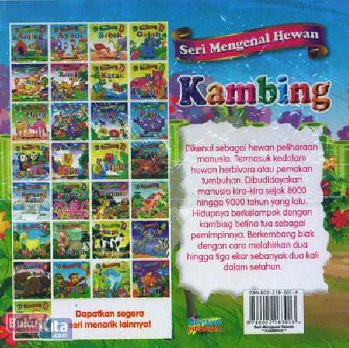 Cover Belakang Buku Seri Mengenal Hewan Kambing (Bilingual+Full Colour)