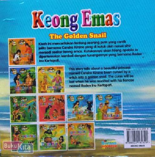 Cover Belakang Buku Keong Emas - The Golden Snail (Bilingual+Full Colour)