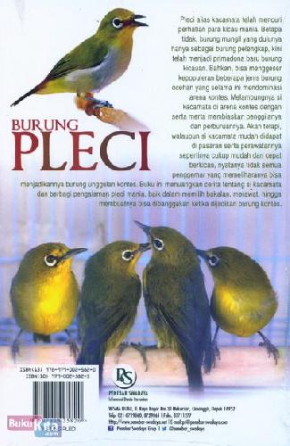 Cover Belakang Buku Burung Pleci Si Kacamata Primadona Burung Ocehan