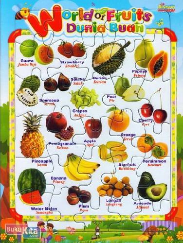 Cover Buku Puzzle Sedang : World of Fruits - Dunia Buah