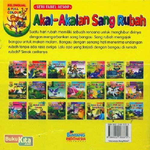 Cover Belakang Buku Akal-Akalan Sang Rubah (Bilingual & Full Colour)