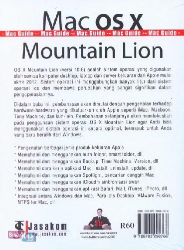 Cover Belakang Buku Mac Os x Mountain Lion