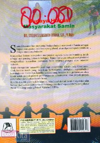 Cover Belakang Buku Budaya Hukum Masyarakat Samin