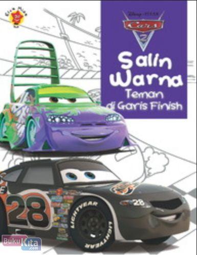 Cover Buku Salin Warna Cars 2 Teman di Garis Finish