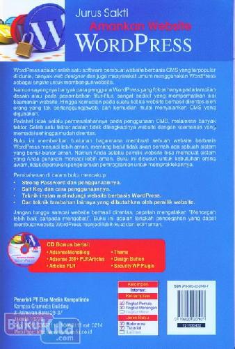 Cover Belakang Buku Jurus Sakti Amankan Website WordPress
