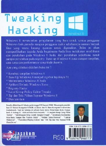 Cover Belakang Buku Windows 8 - Tweaking Hacking