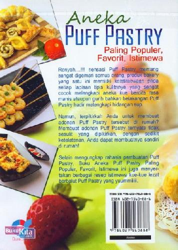 Cover Belakang Buku Aneka Puff Pastry Paling Populer, Favarit, Istimewa (full color)