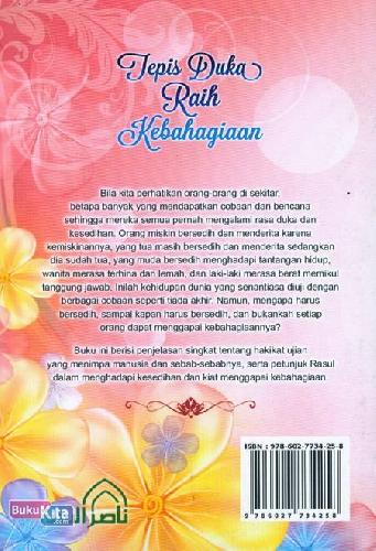 Cover Belakang Buku Tepis Duka Raih Kebahagiaan