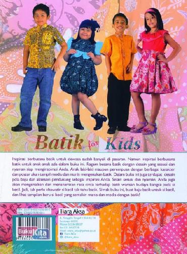 Cover Belakang Buku Batik for Kids