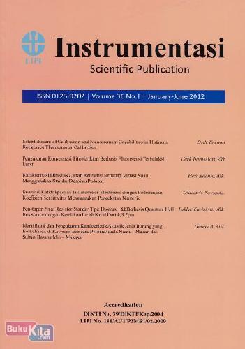 Cover Buku Instrumentasi Vol. 36 No.1, January-June 2012