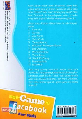 Cover Belakang Buku NGE-GAME DI FACEBOOK FOR KIDS