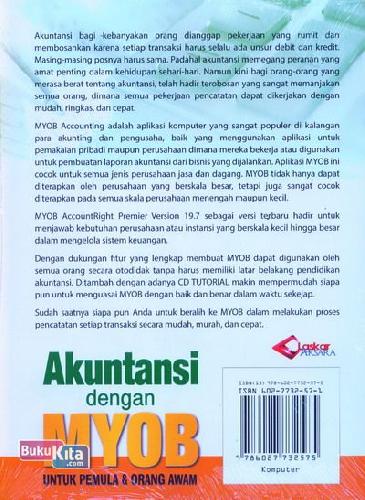 Cover Belakang Buku Akuntansi dengan MYOB untuk Pemula dan Orang Awam