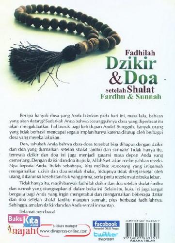 Cover Belakang Buku Fadhilah Dzikir dan Doa Setelah Shalat Fardhu dan Sunnah