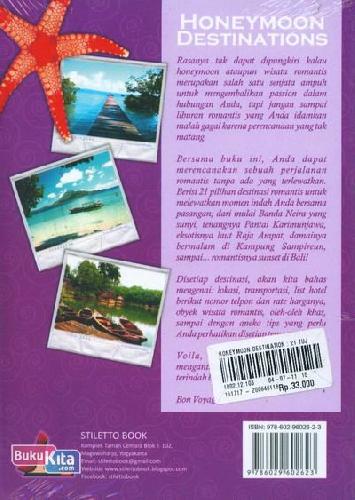 Cover Belakang Buku Honeymoon Destinations : 21 Tujuan Wisata Romantis di Indonesia