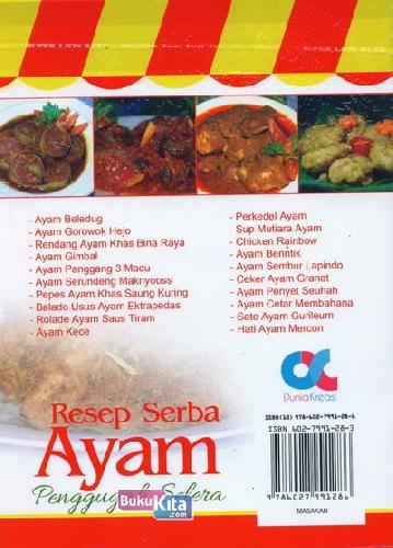 Cover Belakang Buku Resep Serba Ayam Penggugah Selera (full color)