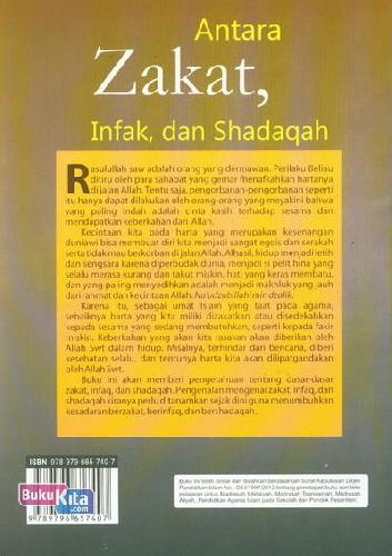 Cover Belakang Buku Antara Zakat. Infak. dan Shadaqah