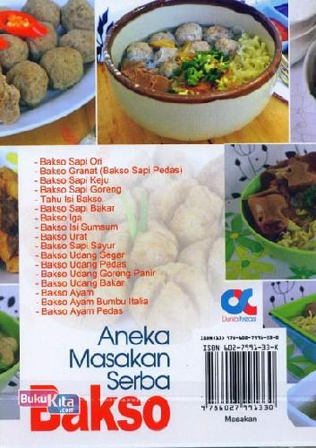 Cover Belakang Buku Aneka Masakan Serba Bakso (full color)