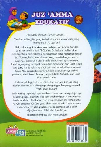 Cover Belakang Buku Juz 'Amma Edukatif For Kids & Teen (Hard Cover)