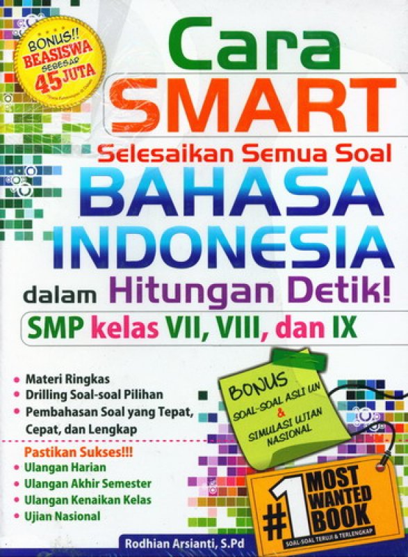 Cover Buku Cara Smart Selesaikan Semua Soal Bahasa Indonesia dalam Hitungan Detik! SMP KELAS VII, VIII, dan IX