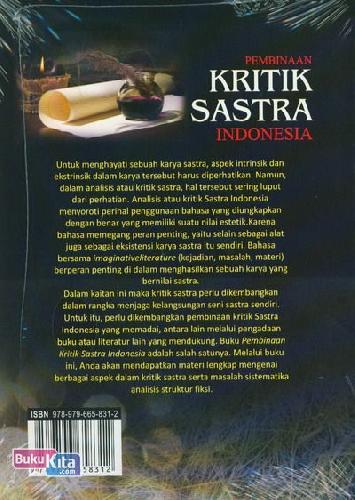 Cover Belakang Buku Pembinaan Kritik Sastra Indonesia 