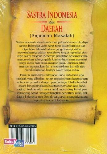 Cover Belakang Buku Sastra Indonesia dan Daerah 