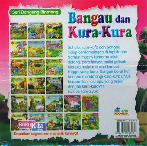 Cover Belakang Buku Bangau dan Kura-Kura (Bilingual+full color)