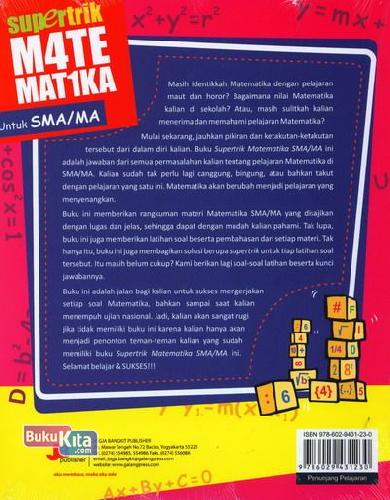 Cover Belakang Buku Supertrik Matematika Untuk SMA/MA