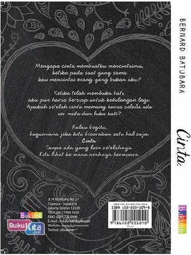 Cover Belakang Buku Cinta. (baca: cinta dengan titik)