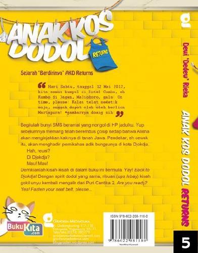 Cover Belakang Buku Anak Kos Dodol Returns
