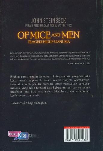 Cover Belakang Buku OF MICE AND MEN : Tragedi Hidup Manusia 