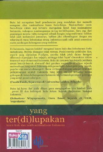 Cover Belakang Buku Yang ter(di)lupakan kaum Indo dan benih Nasionalisme Indonesia