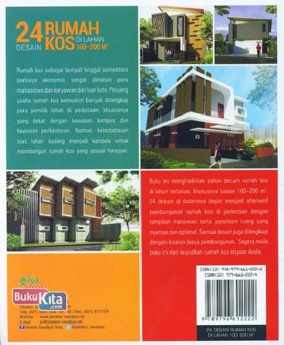 Cover Belakang Buku 24 Desain Rumah Kos Di Lahan 100-200m2