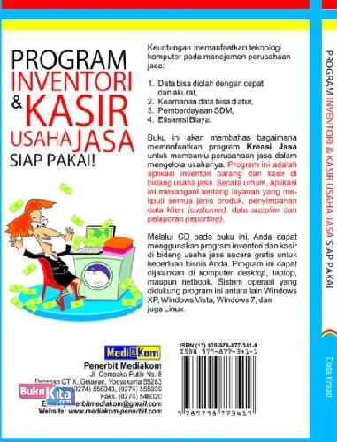 Cover Belakang Buku SERI BUKU CD SOFTWARE : PROGRAM INVENTORI & KASIR USAHA JASA SIAP PAKAI! FULL VERSION