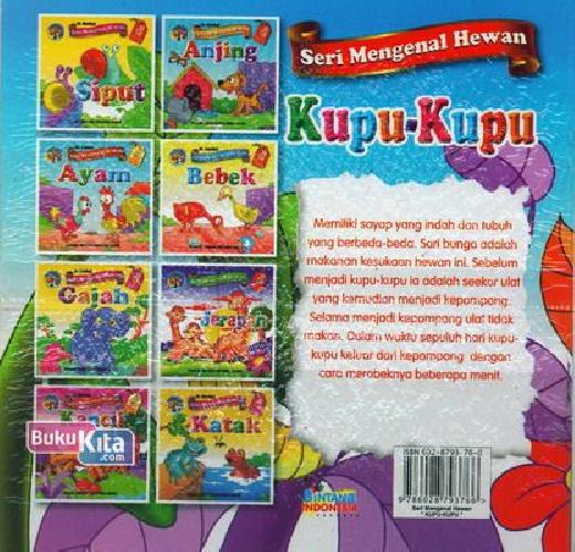 Cover Belakang Buku Seri Mengenal Hewan: Kupu-Kupu 